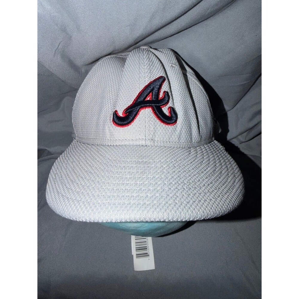 Atlanta Braves New Era 59FIFTY Fitted Hat 7 5/8 White MLB Baseball Cap
